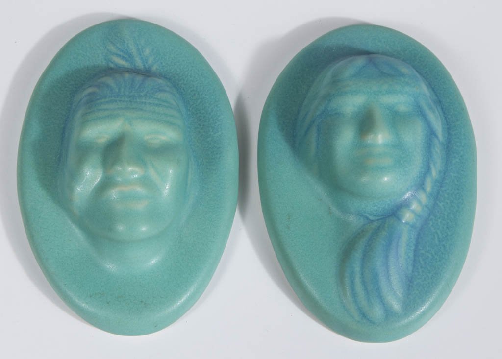 PAIR OF VAN BRIGGLE ART POTTERY NATIVE AMERICAN (1 of 1)