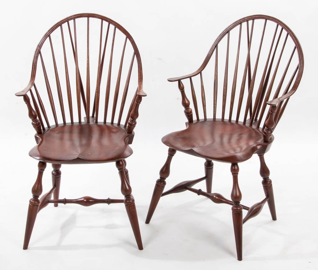 PAIR OF ELDRED WHEELER WINDSOR-STYLE CONTINUOUS-ARM (1 of 1)