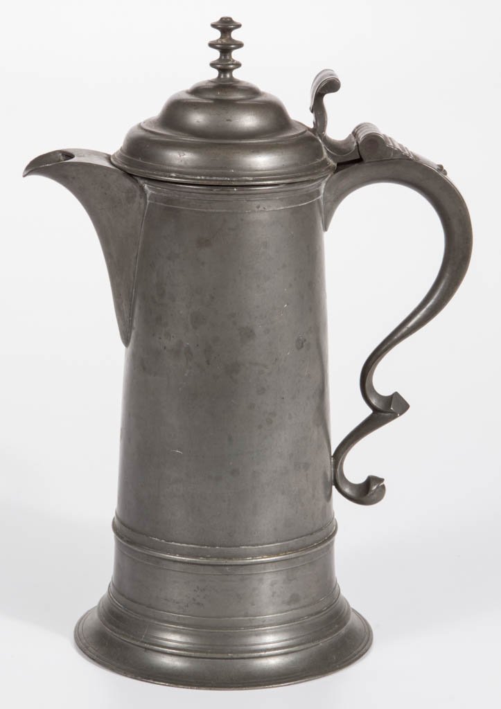 NEW YORK CITY PEWTER COMMUNION FLAGON (1 of 2)
