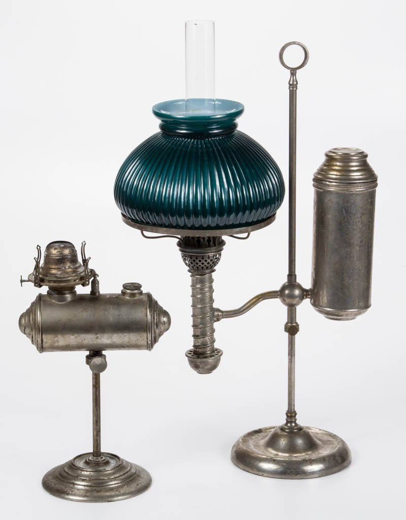 ASSORTED NICKEL-PLATE ADJUSTABLE STUDENT LAMPS, LOT OF (1 of 1)