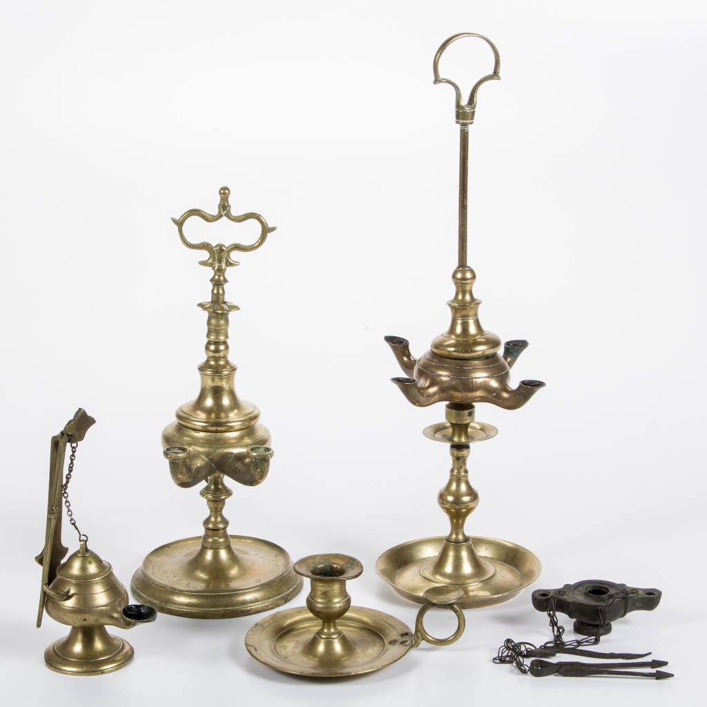 ASSORTED METAL LIGHTING DEVICES, LOT OF FIVE (1 of 1)