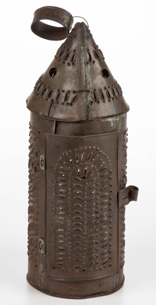 AMERICAN PUNCHED-TIN / SHEET IRON CANDLE LANTERN (1 of 2)