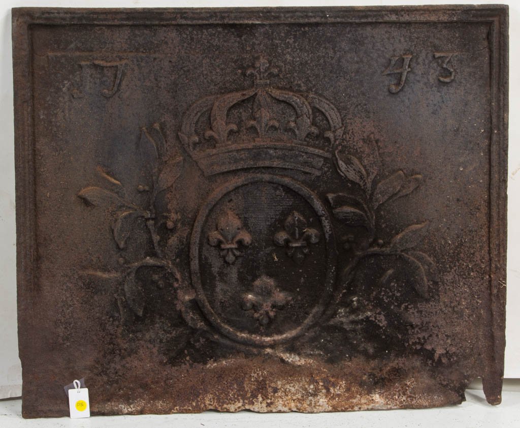 1743 FRENCH CAST-IRON STOVE PLATE (1 of 1)