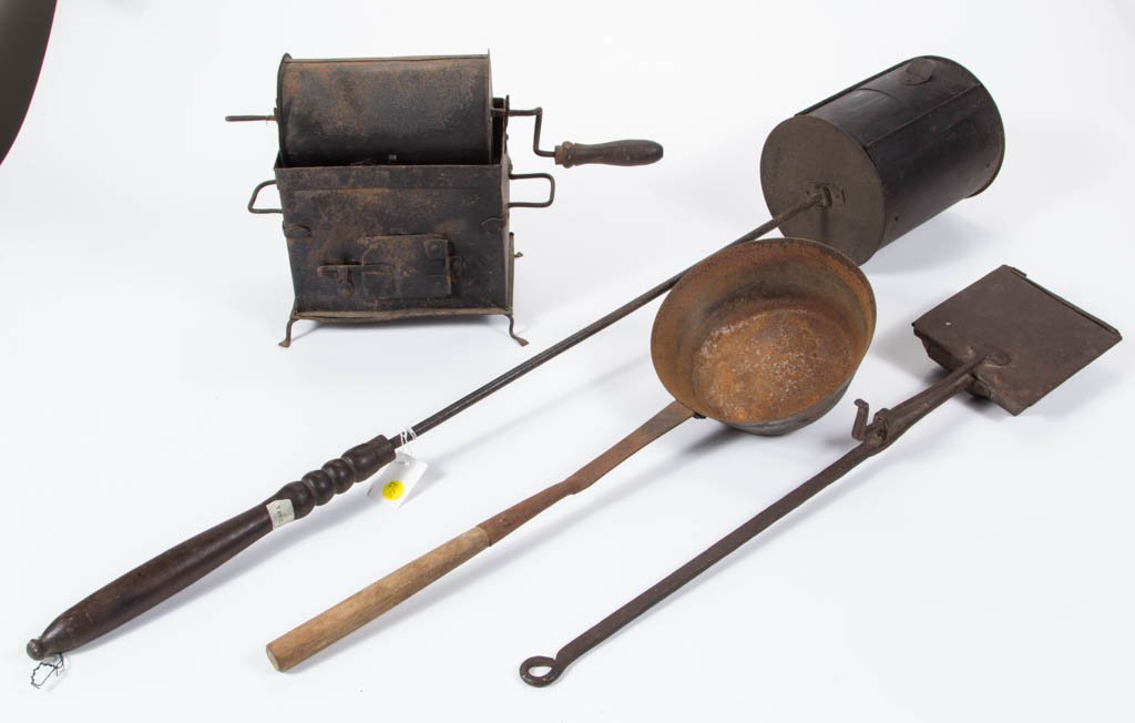 ASSORTED SHEET- AND WROUGHT-IRON HEARTH ARTICLES, LOT (1 of 1)