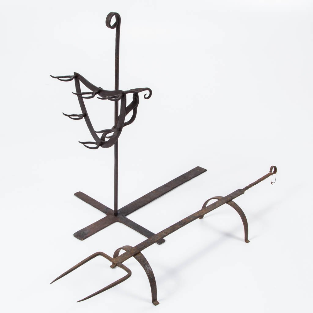 WROUGHT-IRON HEARTH BIRD ROASTERS, LOT OF TWO (1 of 1)