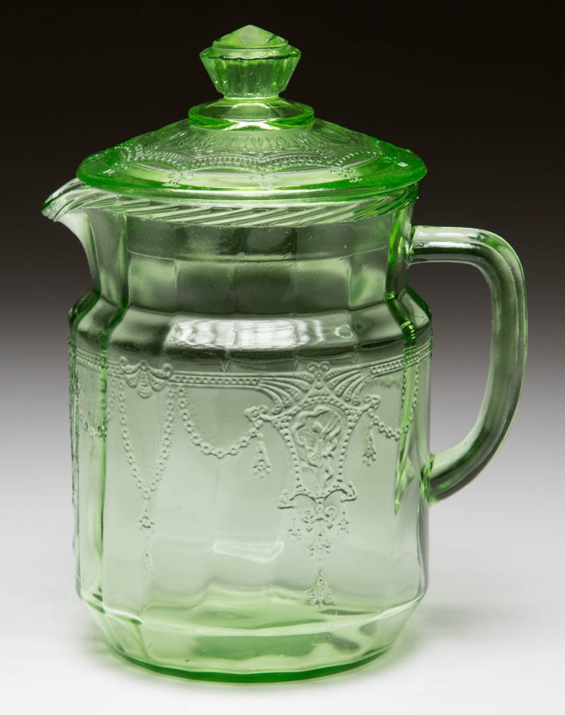 CAMEO DEPRESSION GLASS JUICE PITCHER