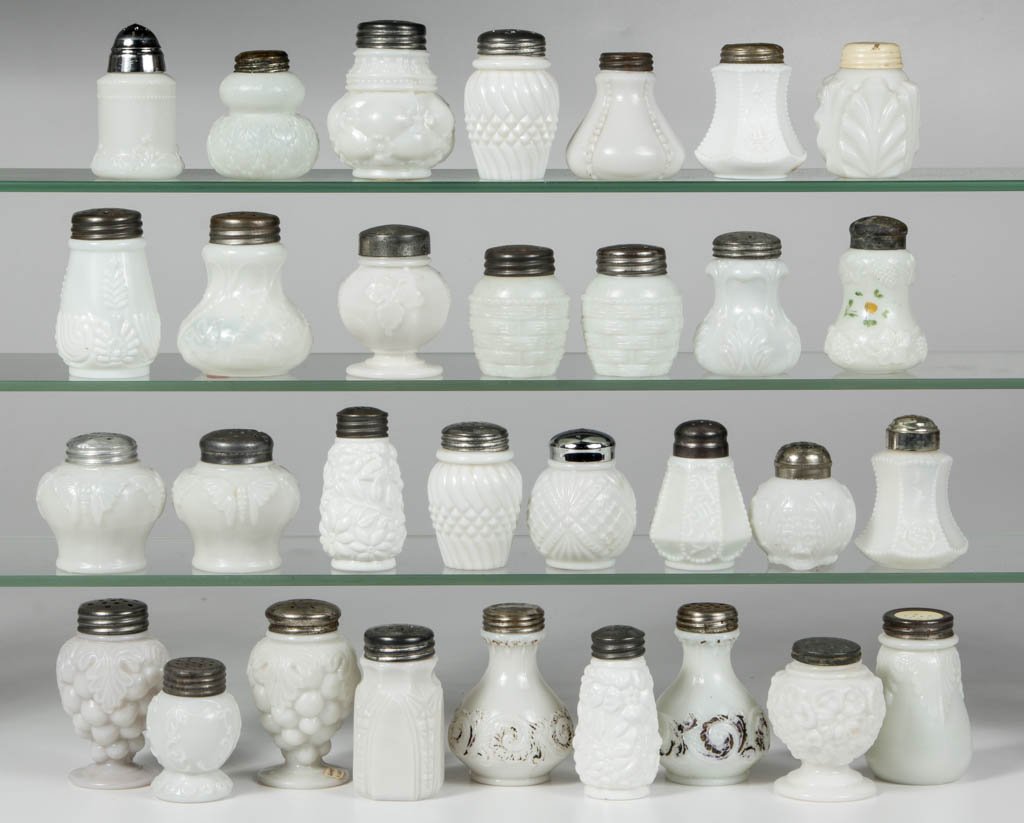 ASSORTED GLASS SALT / PEPPER SHAKERS, LOT OF 31 (1 of 1)