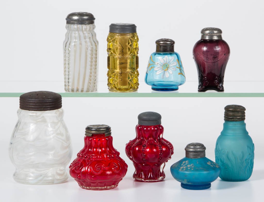 ASSORTED VICTORIAN ERA TABLE ARTICLES, LOT OF NINE (1 of 1)