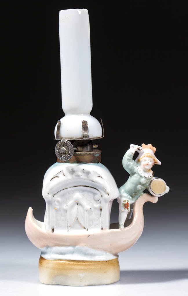 BISQUE MUSICIAN FIGURAL MINIATURE LAMP (1 of 1)