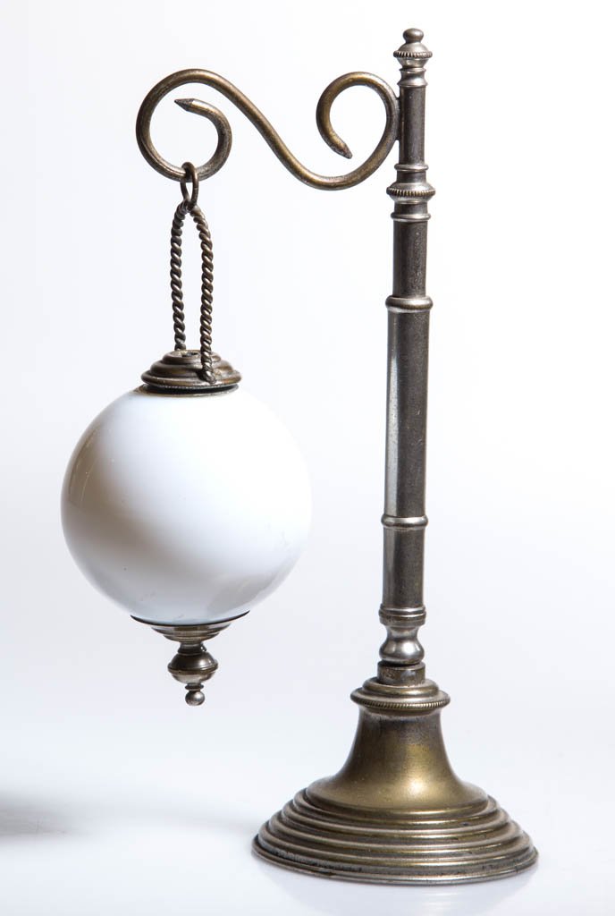 NICKEL-PLATED BRASS MINIATURE HANGING LAMP (1 of 1)