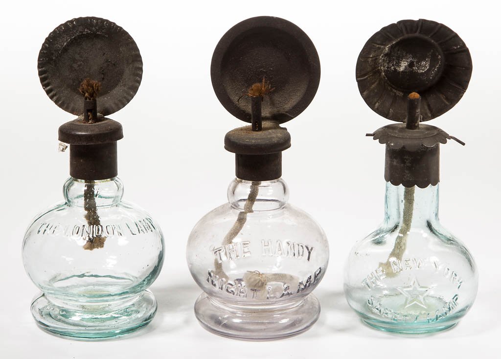 ASSORTED PATTERN MINIATURE LAMPS, LOT OF THREE (1 of 1)