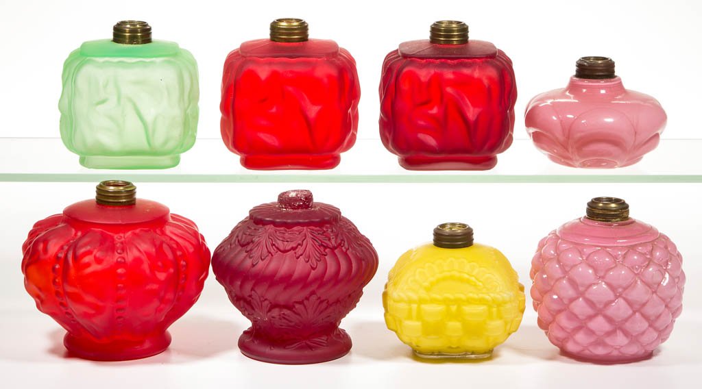 ASSORTED PATTERN CASED AND SATIN GLASS MINIATURE LAMP (1 of 1)