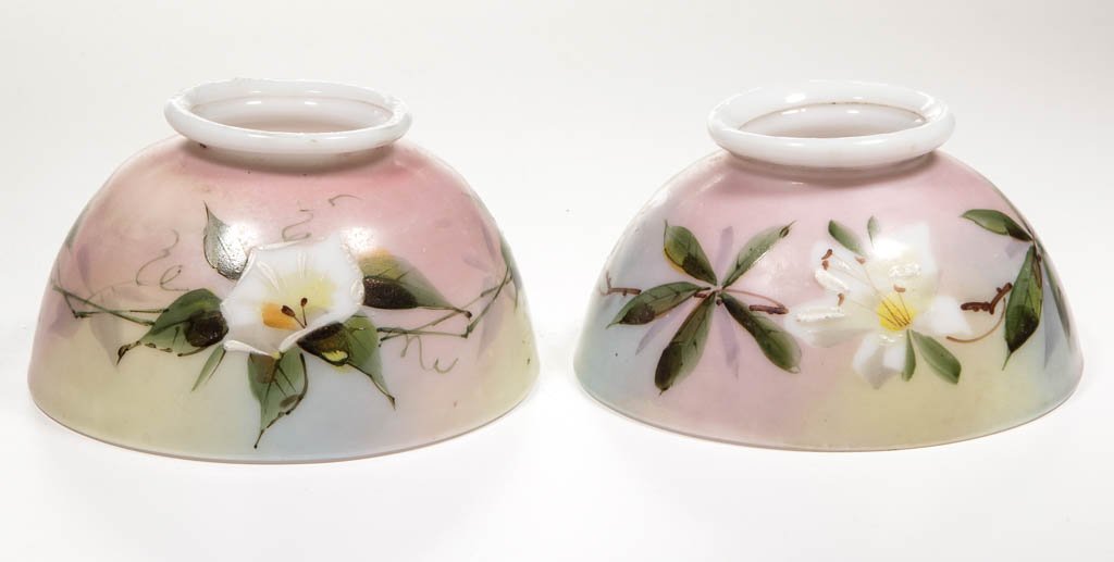 POLYCHROME-ENAMEL DECORATED MINIATURE LAMP SHADES, LOT (1 of 1)