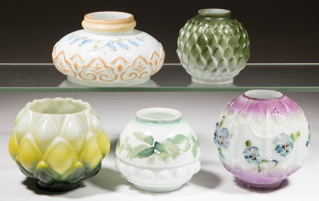 ASSORTED PATTERNED AND DECORATED MINIATURE LAMP SHADES, (1 of 1)