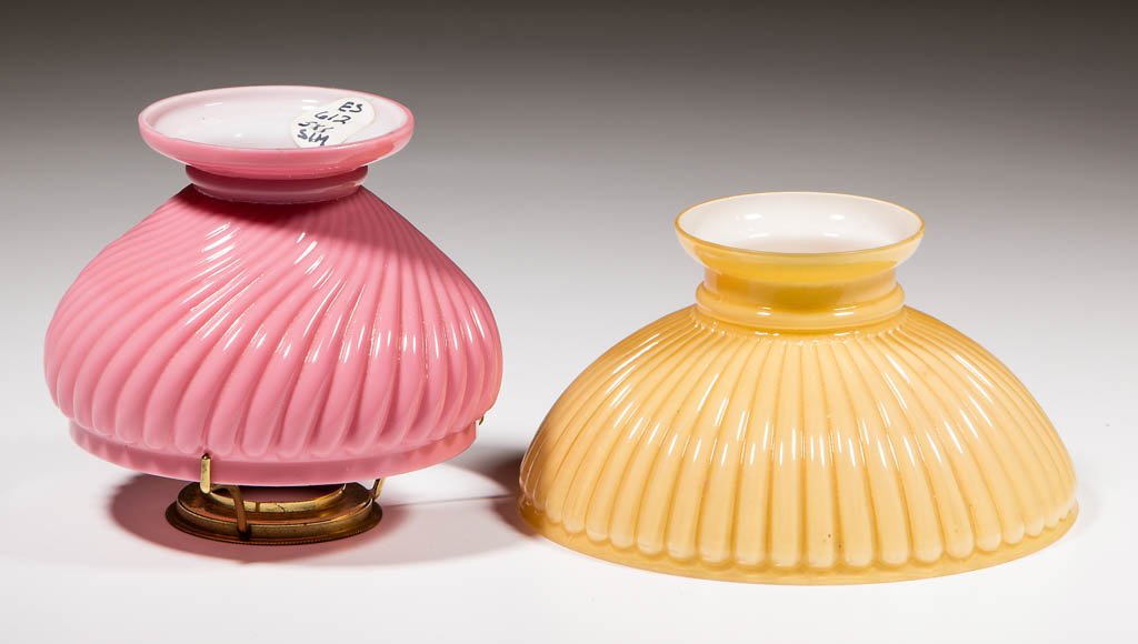 ASSORTED RIBBED PATTERN MINIATURE LAMP SHADES, LOT OF (1 of 1)