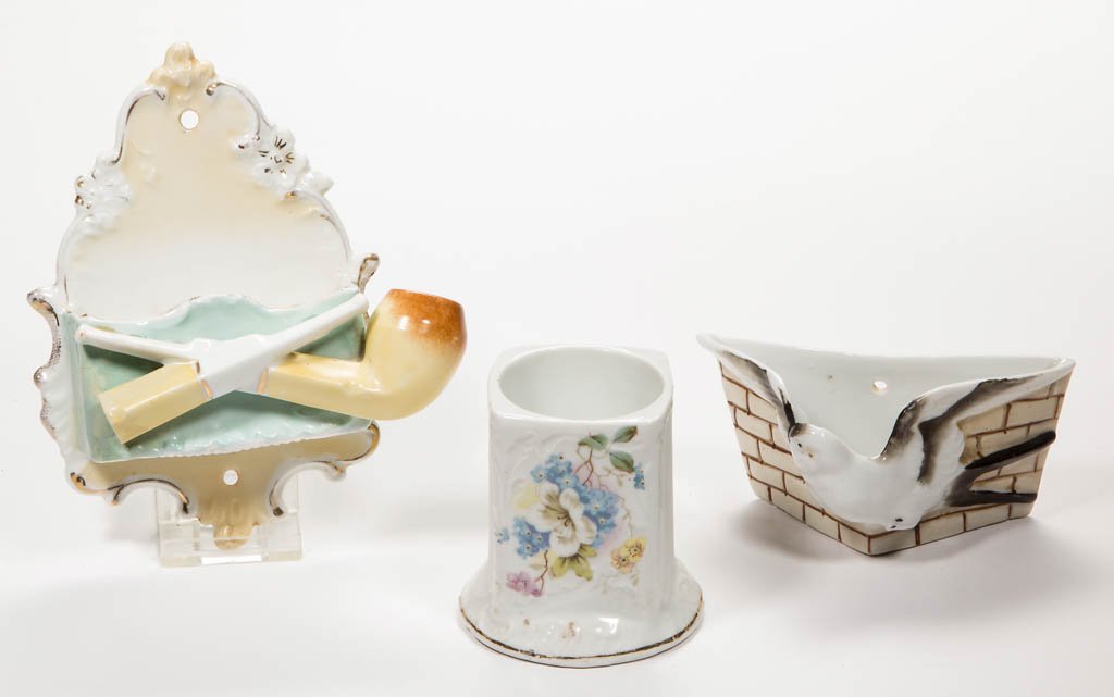 ASSORTED CONTINENTAL PORCELAIN MATCH HOLDERS, LOT OF (1 of 1)