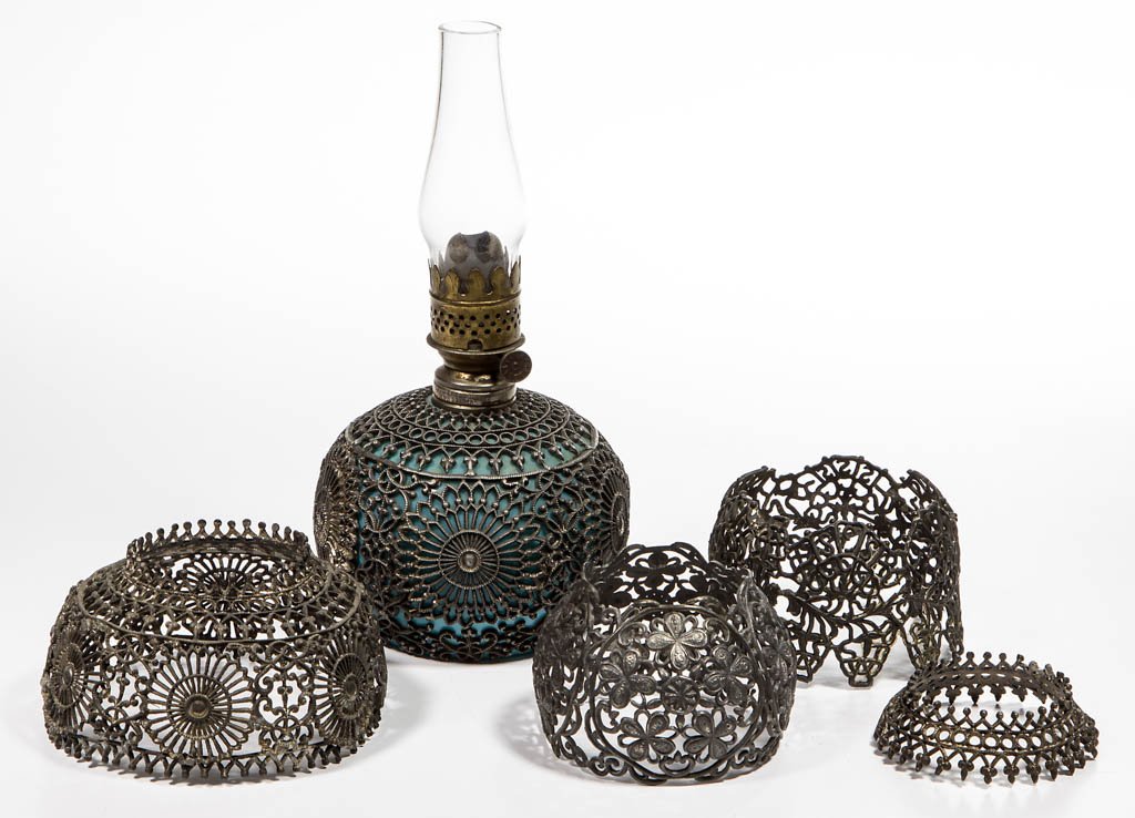 SILVER FILIGREE OVERLAY ARTICLES, LOT OF FIVE (1 of 1)