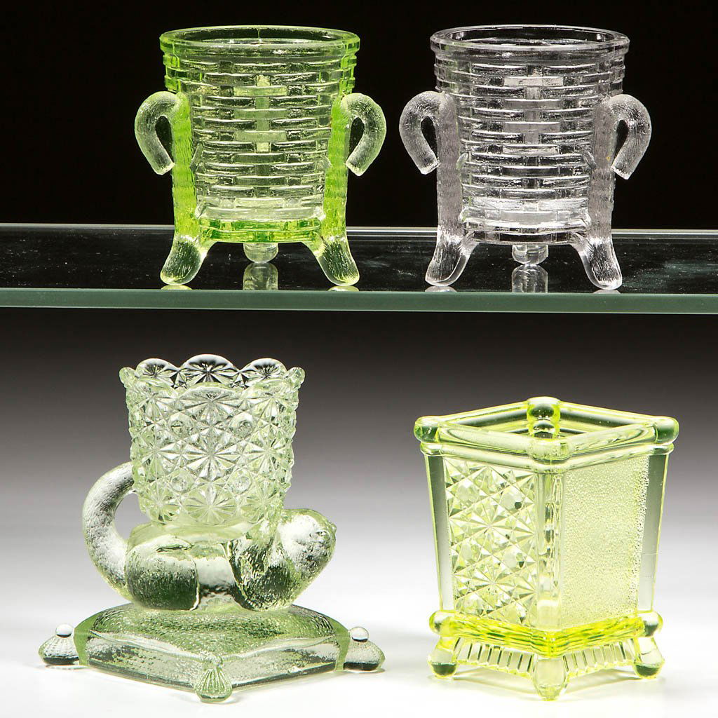 ASSORTED PRESSED TOOTHPICK HOLDERS, LOT OF THREE (1 of 1)