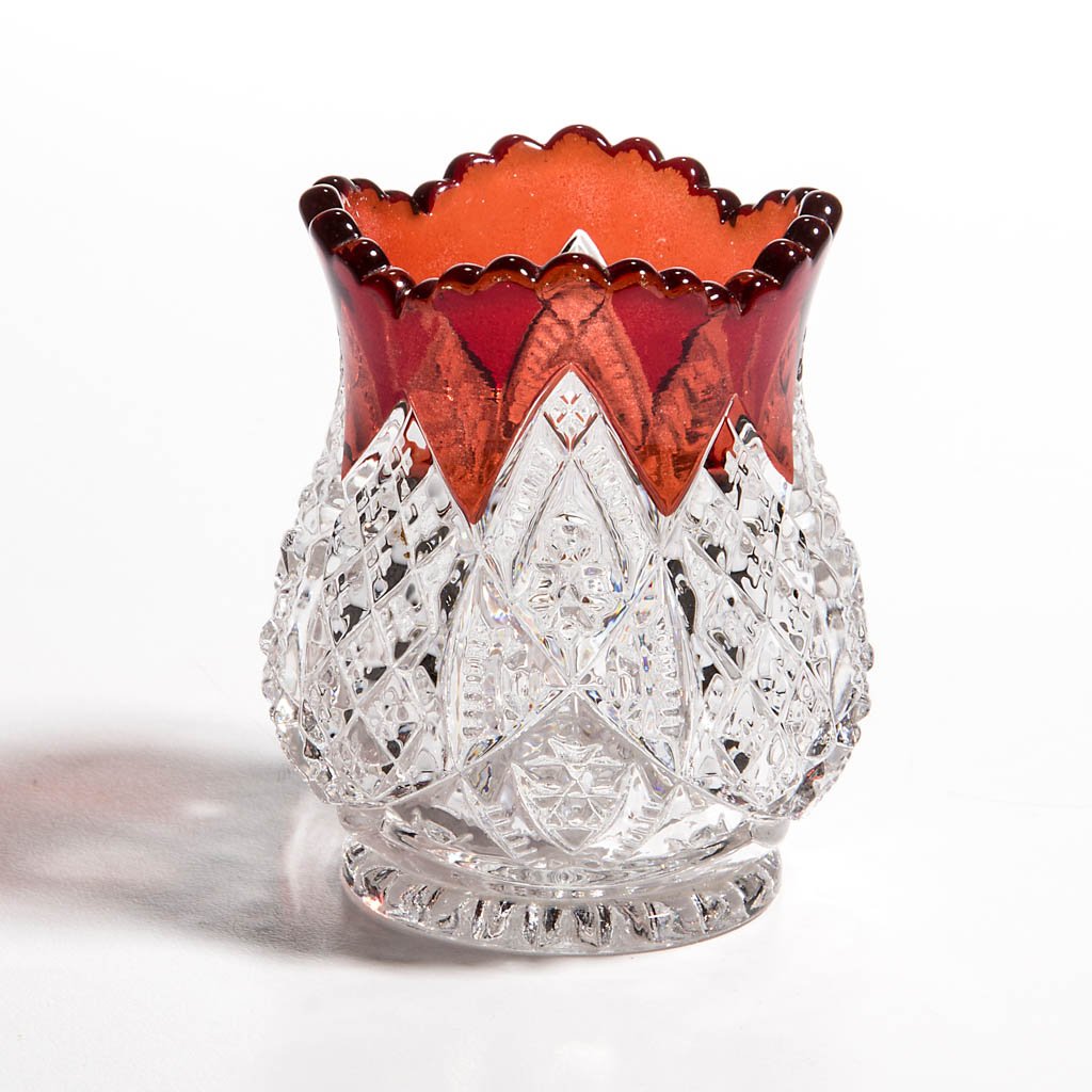 DUNCAN NO. 30 / SCALLOPED SIX POINT - RUBY-STAINED (1 of 1)