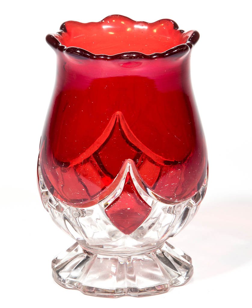 DUNCAN NO. 326 / SWAG BLOCK - RUBY-STAINED SPOONER (1 of 1)