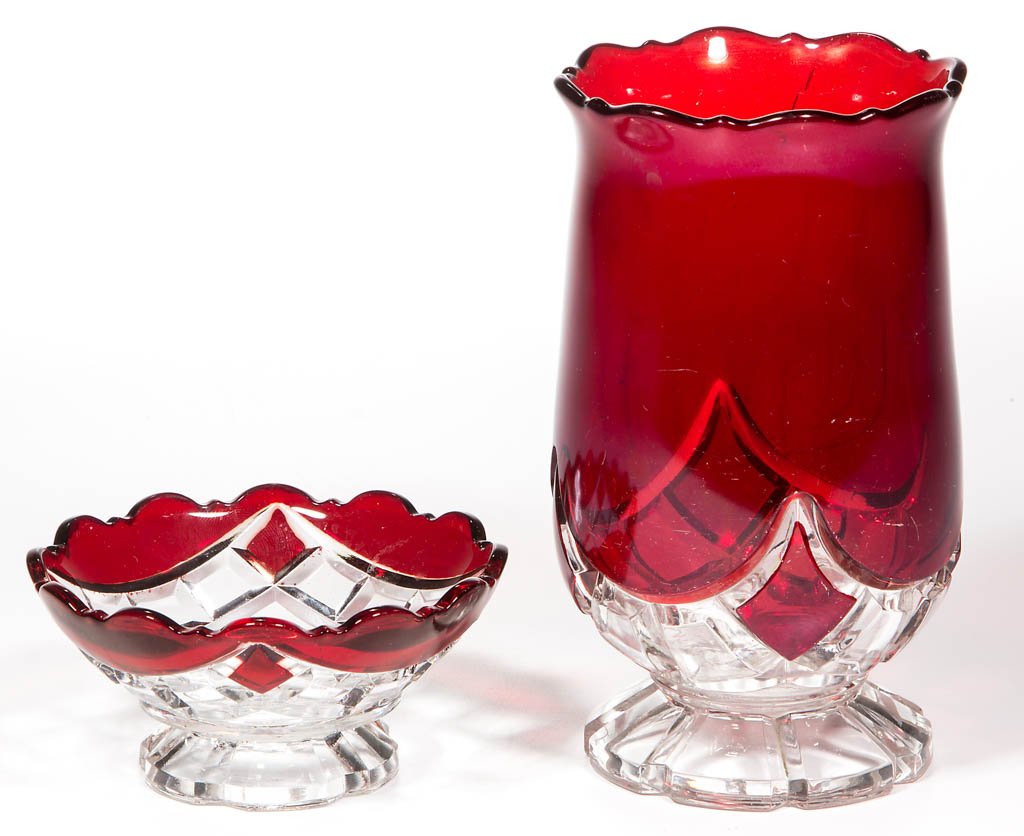 DUNCAN NO. 326 / SWAG BLOCK - RUBY-STAINED ARTICLES, (1 of 1)