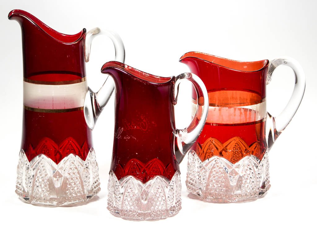 DUNCAN NO. 39 / BUTTON ARCHES - RUBY-STAINED PITCHERS, (1 of 1)