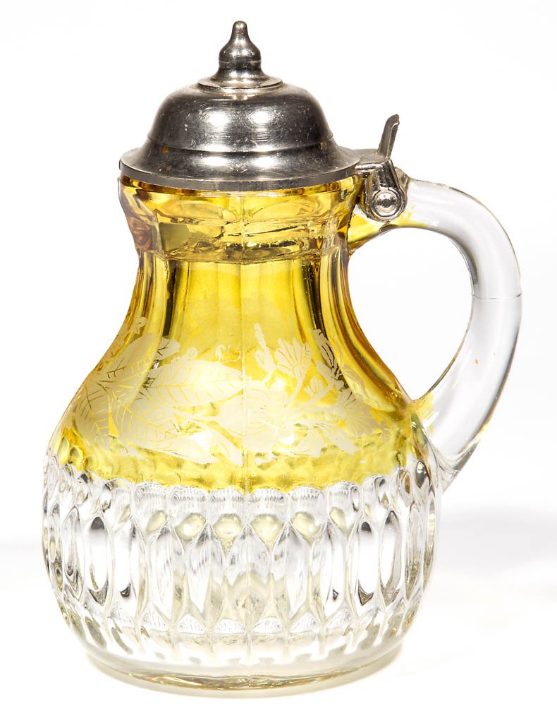HOBBS NO. 341 / MARIO - AMBER-STAINED SYRUP PITCHER (1 of 1)