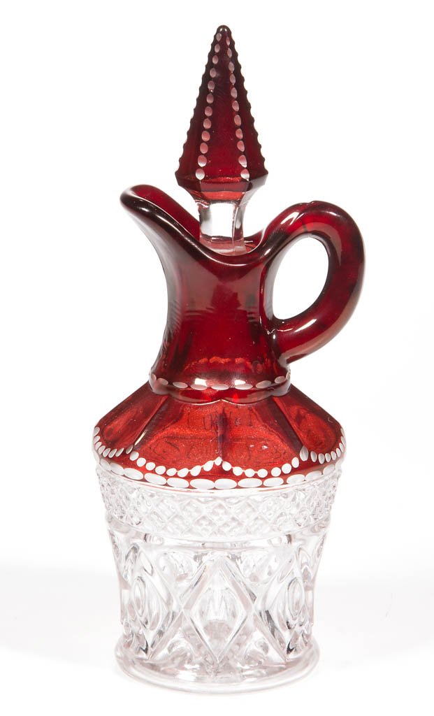 IMPERIAL NO. 160 / CAPE COD - RUBY-STAINED CRUET (1 of 1)