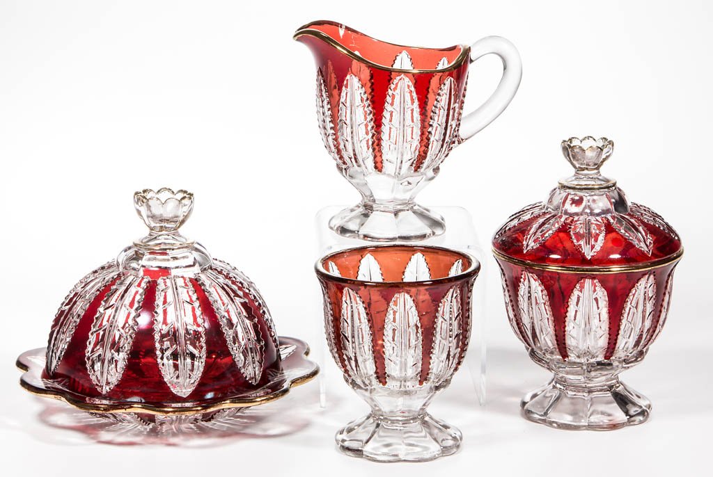 CO-OP NO. 323 / LEAF LATTICE - RUBY-STAINED FOUR-PIECE (1 of 1)