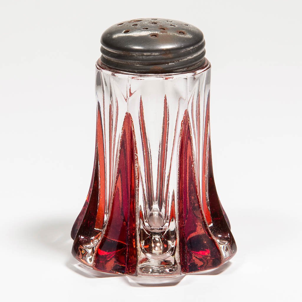 LONG BUTTRESS - RUBY-STAINED SALT SHAKER (1 of 1)