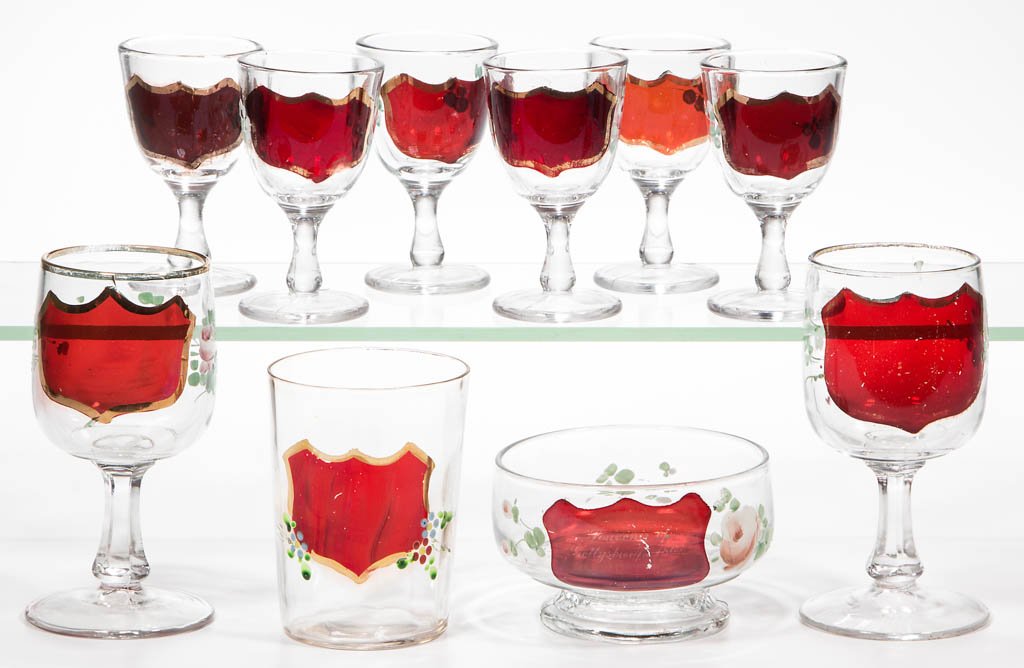 MADOLINE (OMN) - RUBY-STAINED ARTICLES, LOT OF TEN (1 of 1)