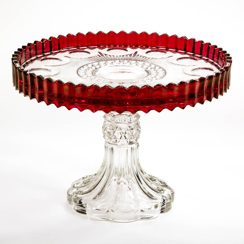 MANHATTAN - RUBY-STAINED SALVER / CAKE STAND (1 of 1)