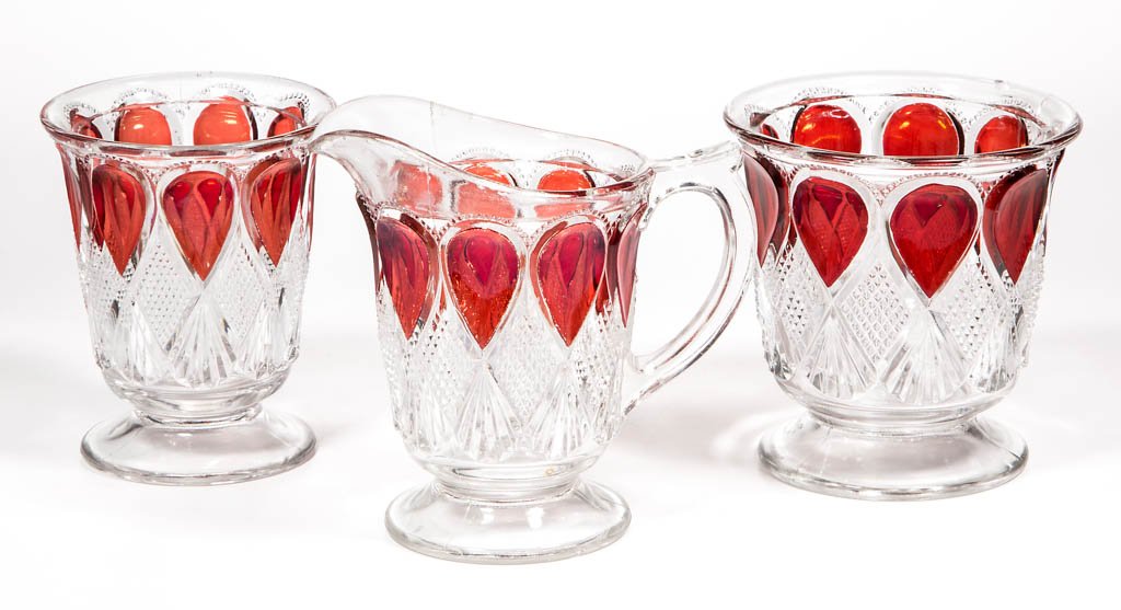 MARYLAND (OMN) - RUBY-STAINED TABLE ARTICLES, LOT OF (1 of 1)