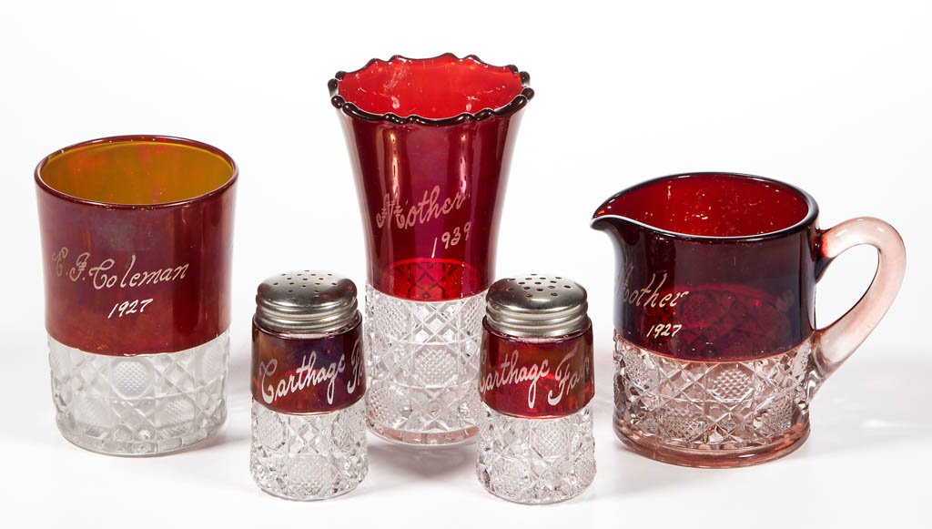 MCKEE NO. 98 / ENGLISH CANE - RUBY-STAINED ARTICLES, (1 of 1)