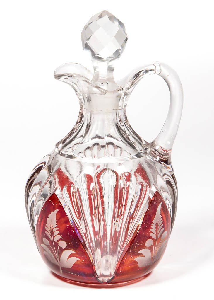MILLARD - RUBY-STAINED CRUET (1 of 1)