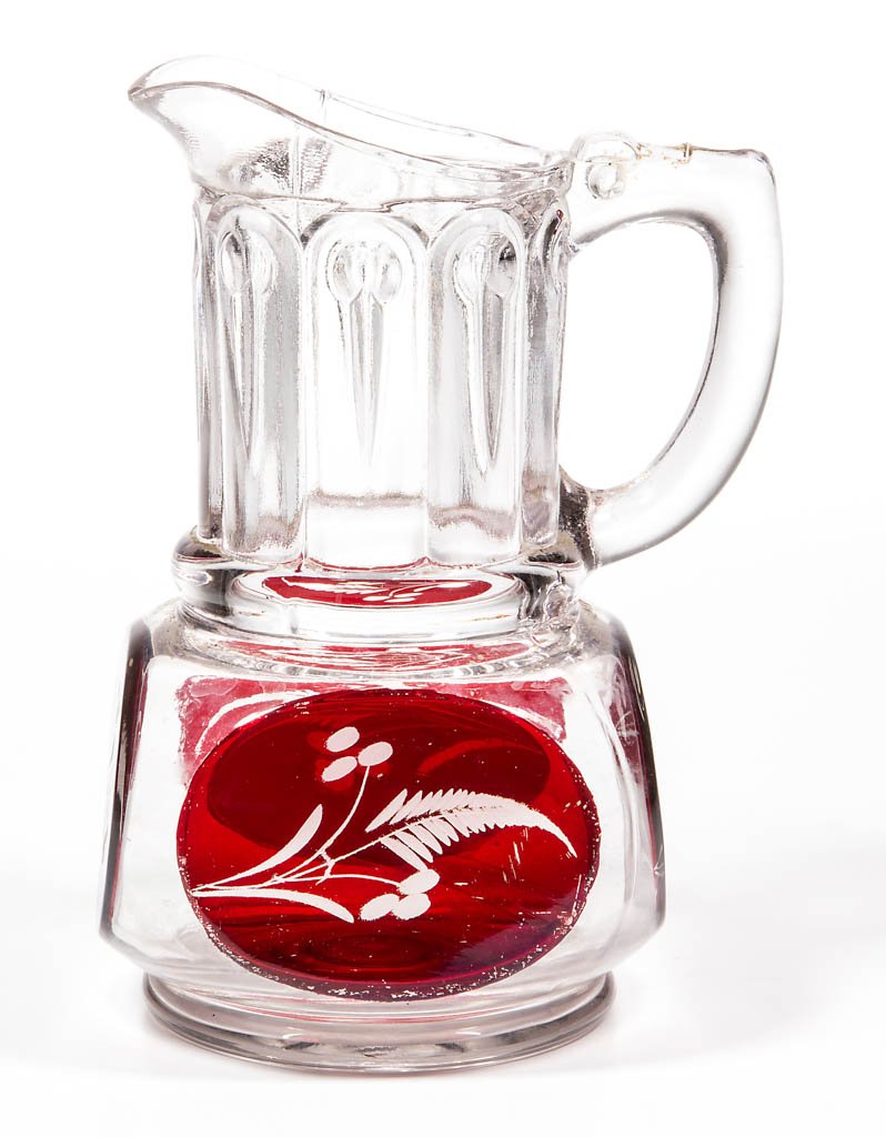 NAIL - RUBY-STAINED SYRUP PITCHER (1 of 1)