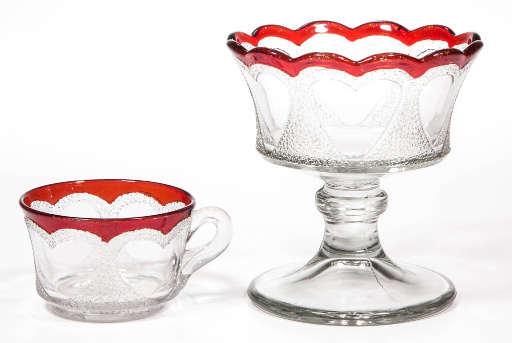 NEW MARTINSVILLE NO. 724 / HEART IN SAND - RUBY-STAINED (1 of 1)