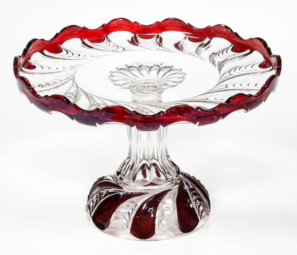 SCALLOPED SWIRL / YORK HERRINGBONE - RUBY-STAINED (1 of 1)