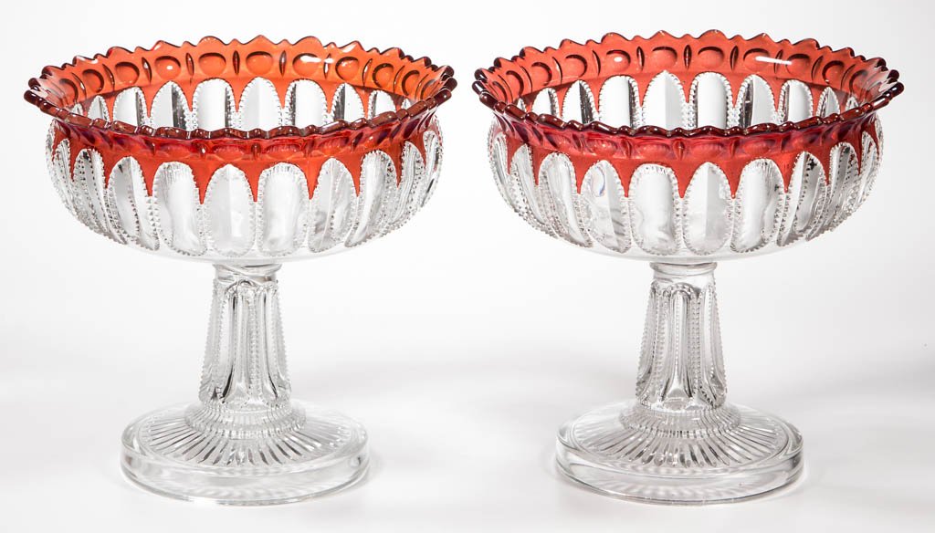 THE PRIZE (OMN) - RUBY-STAINED OPEN COMPOTES, LOT OF (1 of 1)