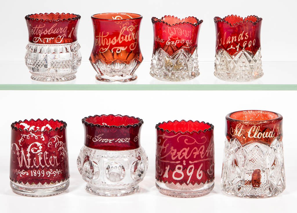 ASSORTED EAPG - RUBY-STAINED SOUVENIR TOOTHPICKS, LOT (1 of 1)