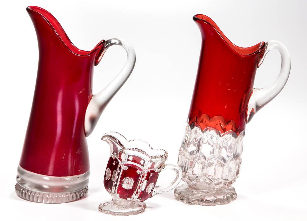 ASSORTED EAPG - RUBY-STAINED ARTICLES, LOT OF THREE (1 of 1)