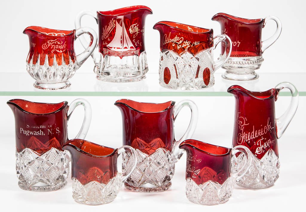 ASSORTED EAPG - RUBY-STAINED BREAKFAST CREAMERS, LOT OF (1 of 1)