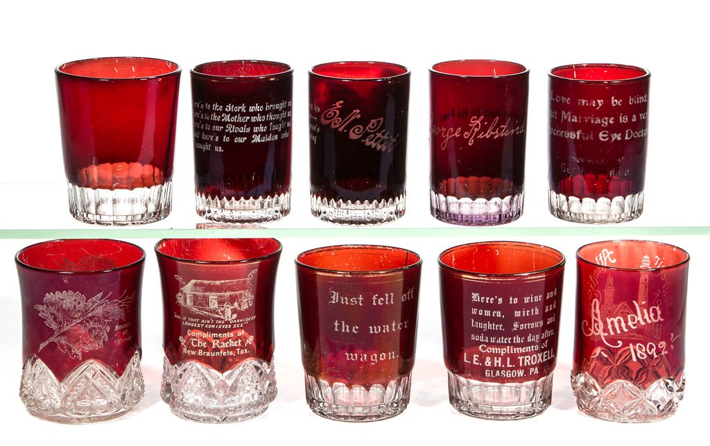 ASSORTED EAPG - RUBY-STAINED SOUVENIR AND MOTTO (1 of 1)