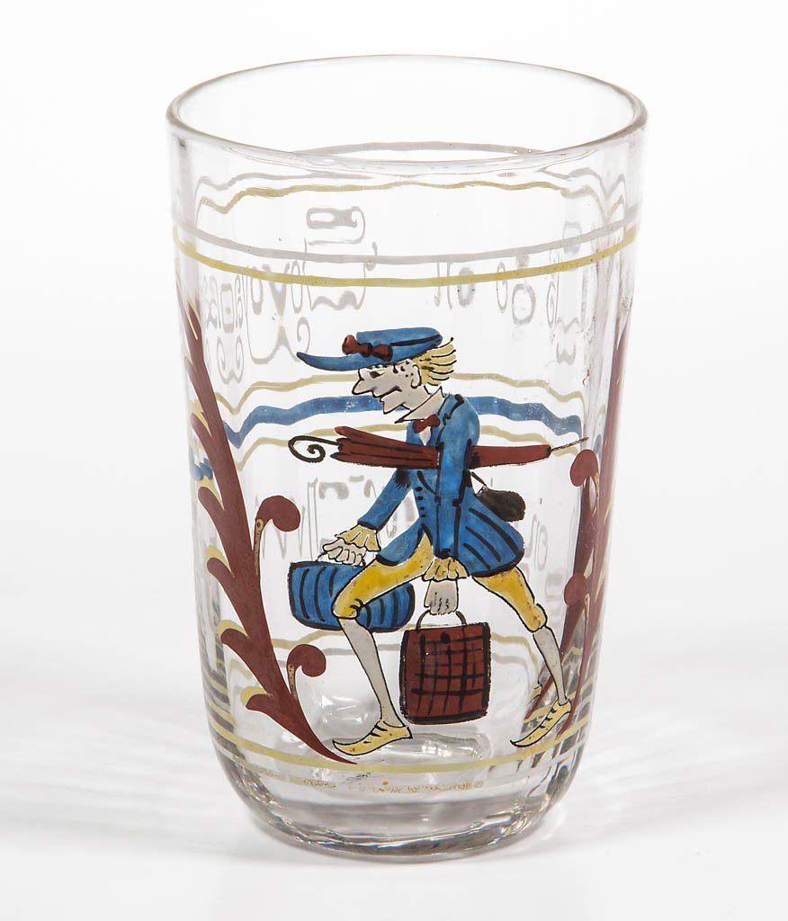 GALLE ENAMEL DECORATED BEER TUMBLER (1 of 3)