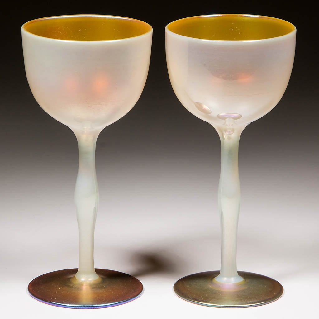 STEUBEN CALCITE GOBLETS, LOT OF TWO (1 of 1)