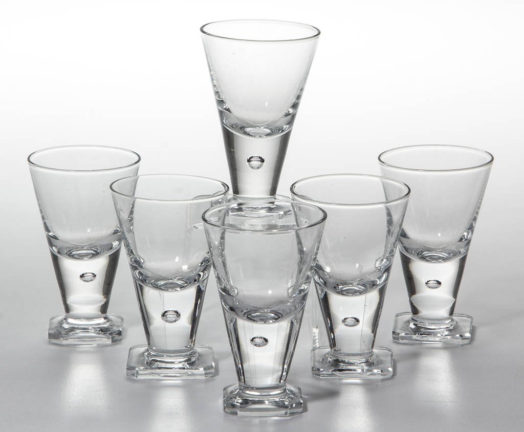CONTEMPORARY CRYSTAL CORDIALS, LOT OF SIX (1 of 1)