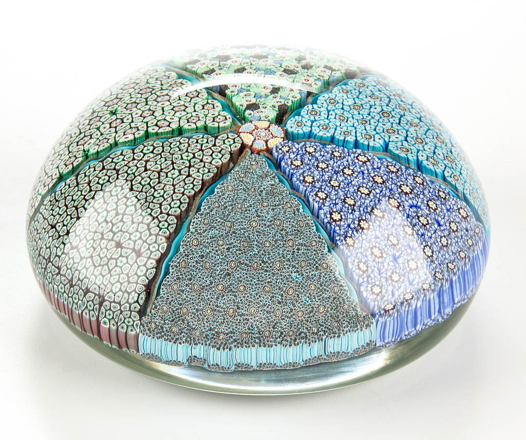 LARGE MURANO PANELLED MILLEFIORI PAPERWEIGHT (1 of 1)