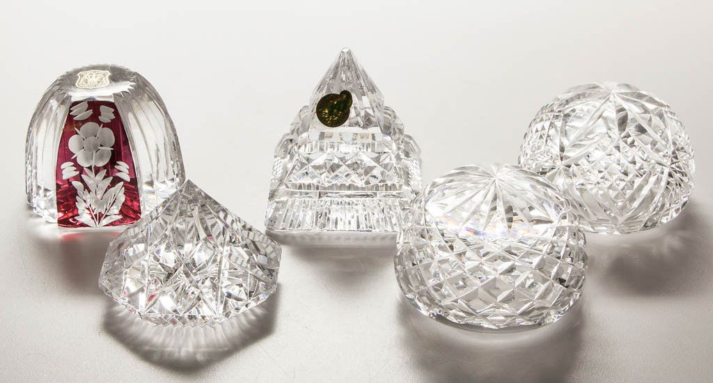 WATERFORD CUT GLASS PAPERWEIGHTS, LOT OF FOUR (1 of 1)