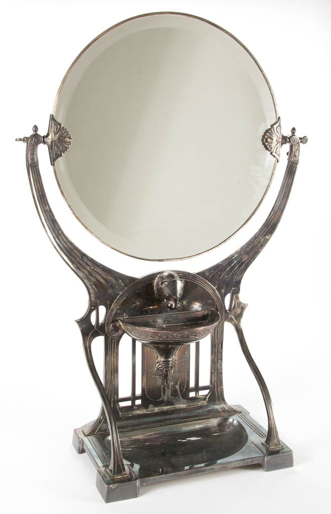 WMF SILVER-PLATED ART NOUVEAU DRESSING MIRROR (1 of 3)
