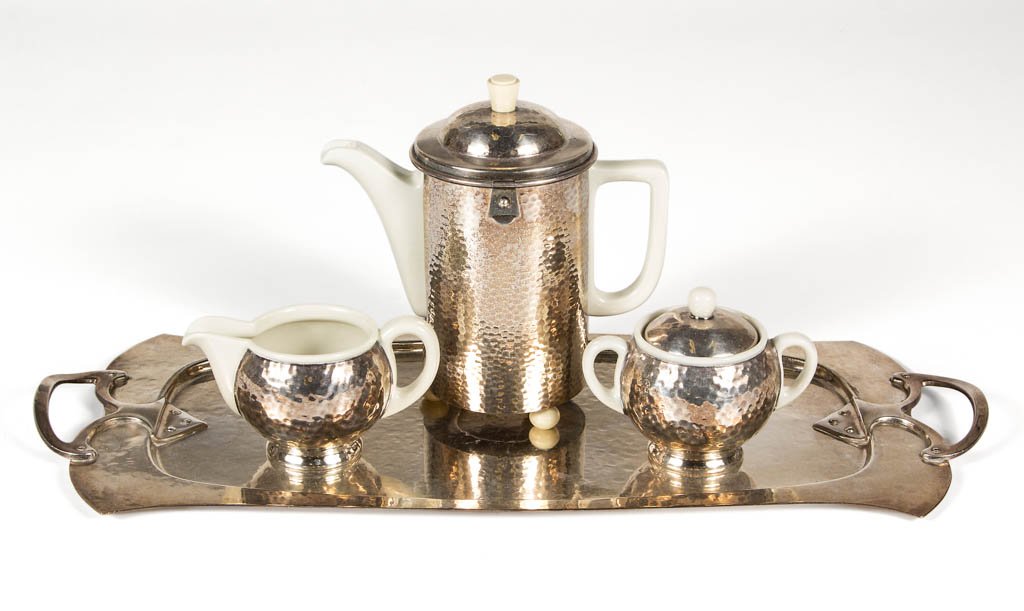 WMF ART DECO MODERNIST THREE-PIECE TEA / COFFEE SERVICE (1 of 1)